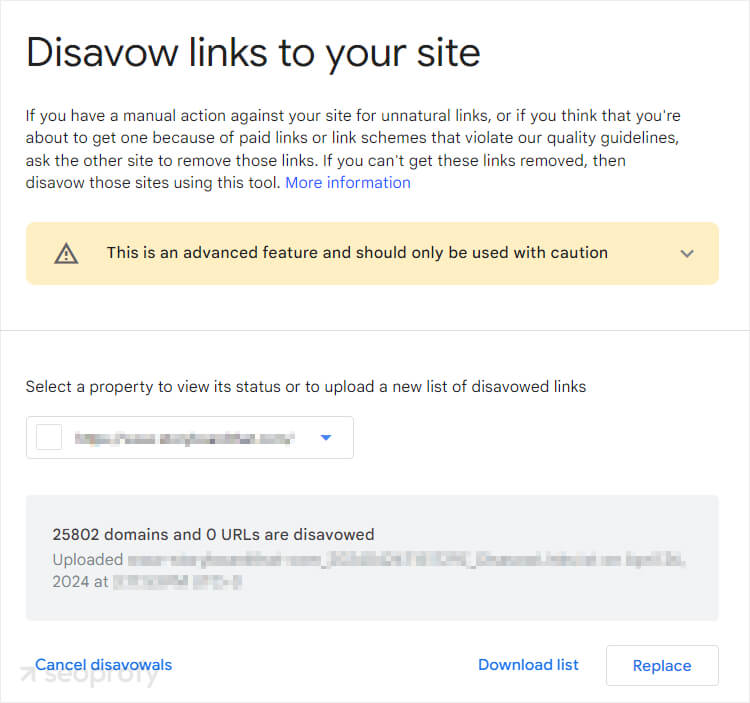 Google Disavow tool