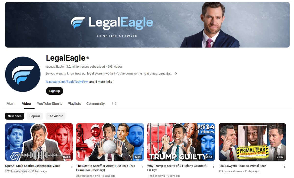 LegalEagle youtube