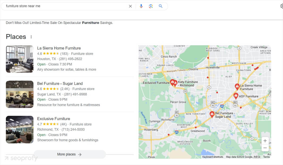 Local SEO for furniture stores