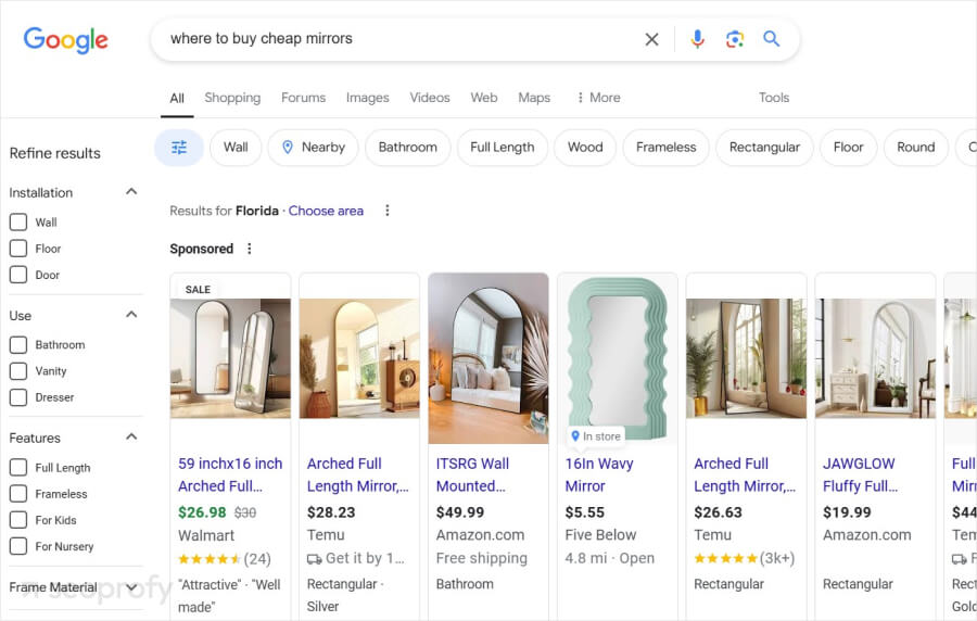 Ecommerce SEO without AI search results