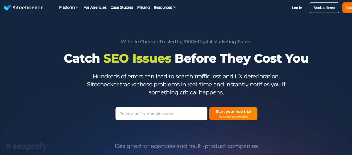 Sitechecker tool for SEO audits