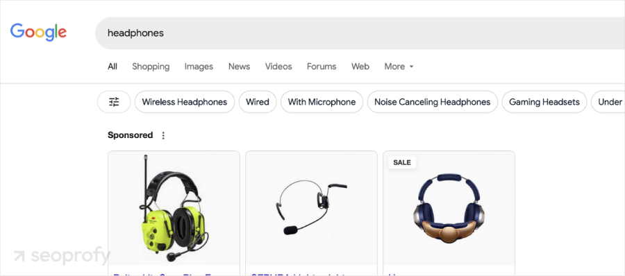 Google will show paid product ads with a “sponsored” label