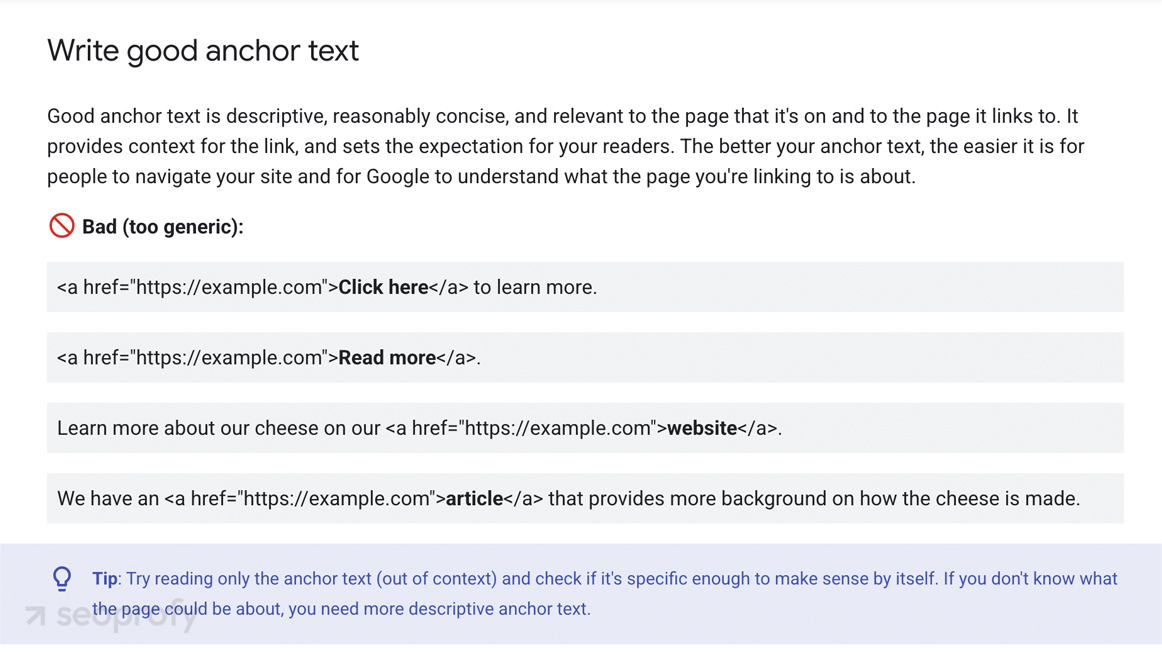 Smart Use of Anchor Text