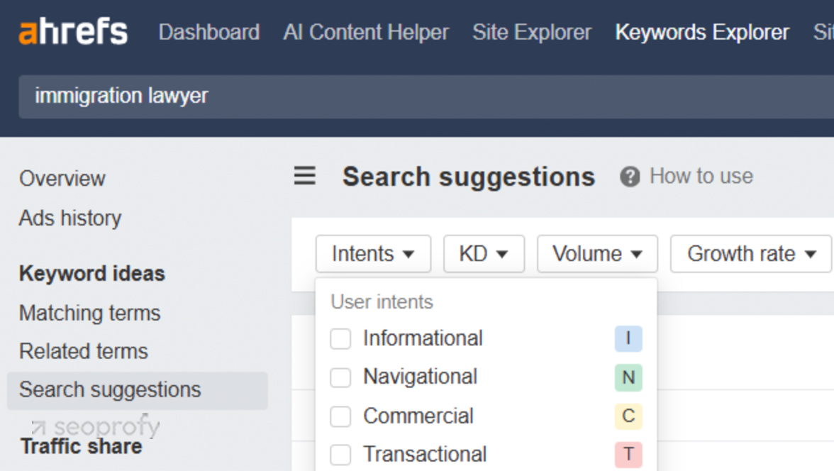 Ahrefs Also Lets You Filter Results