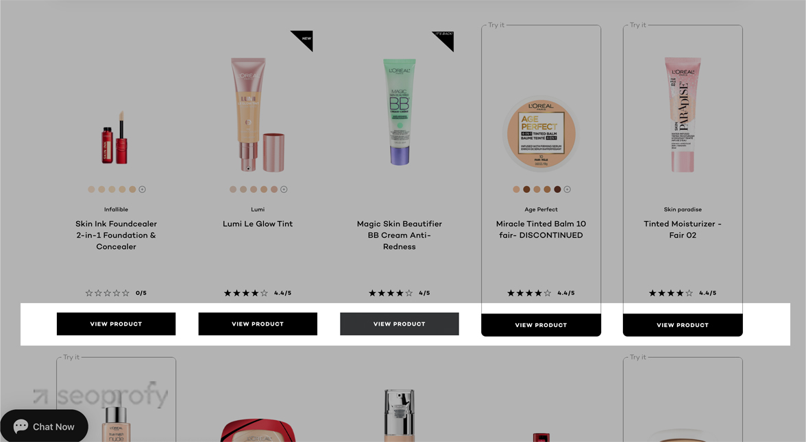 Calls to Action on L’Oréal’s Site