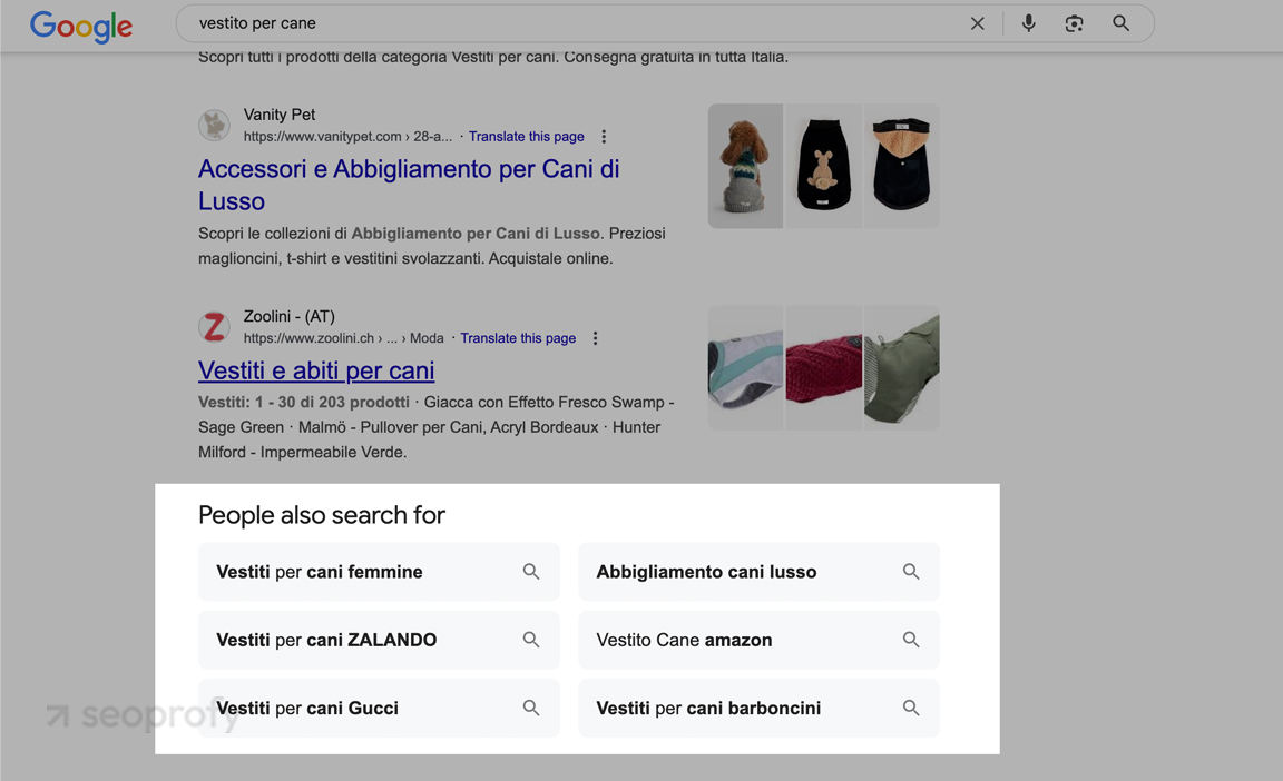“People also search for” Block