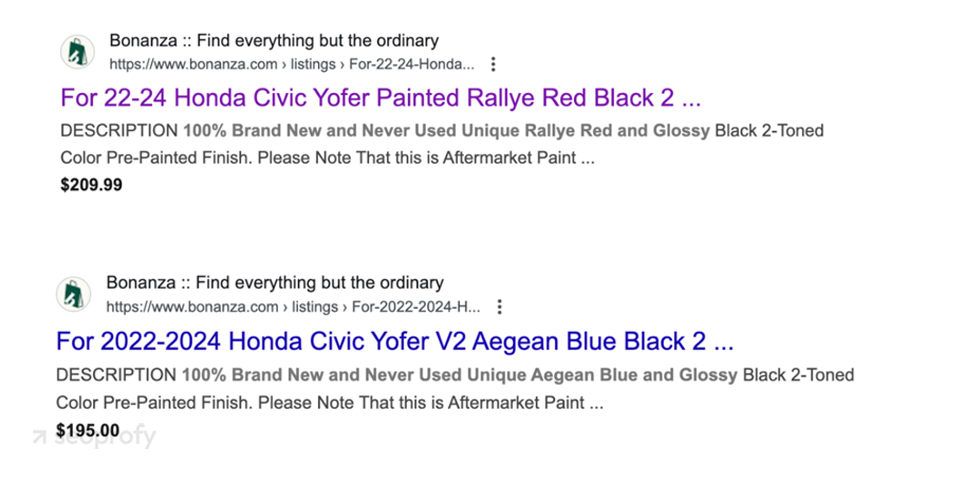 Same Product Listed by Multiple Vendors
