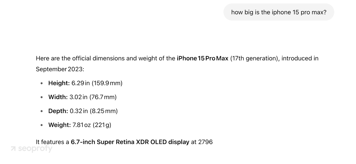 List of a Phone’s Specifications