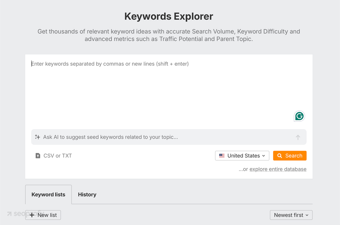 Collect a Broad List of Keywords