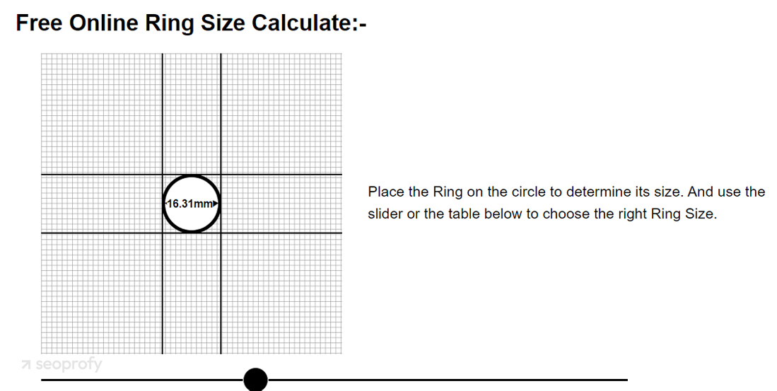 Online Ring Size Calculate