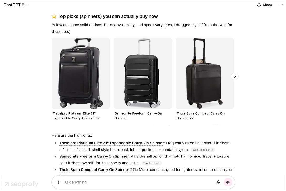 AI Engines are More Likely to Surface Direct Product Recommendations