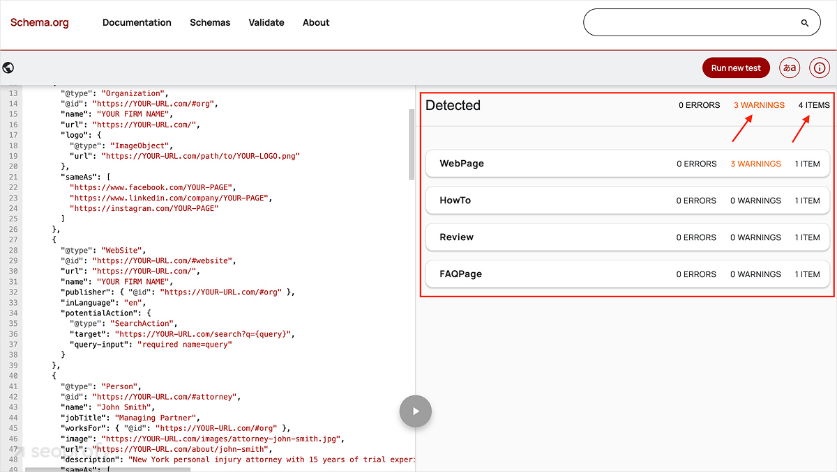 Add schema for Organization, Service, FAQ, and Review
