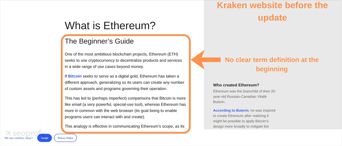 Kraken Website Before the Update