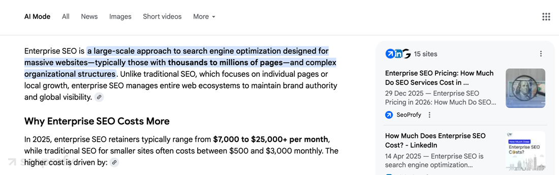 Fragment in AI Overviews