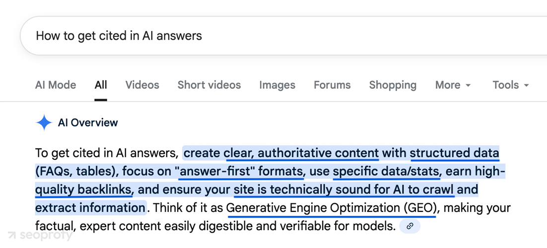 Look at AI Overviews for the Same Formulations