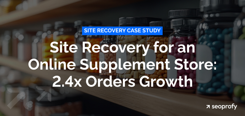 Site Recovery for an Online Supplement Store: 2.4x Orders Growth