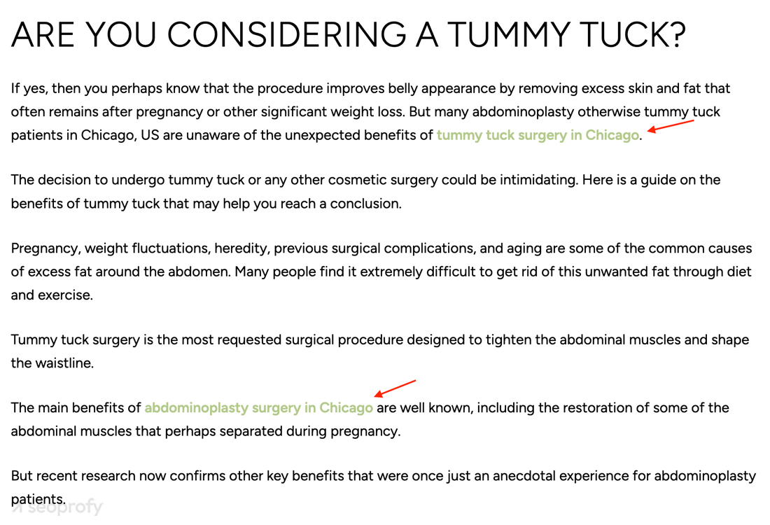 Geo-targeted Internal Linking