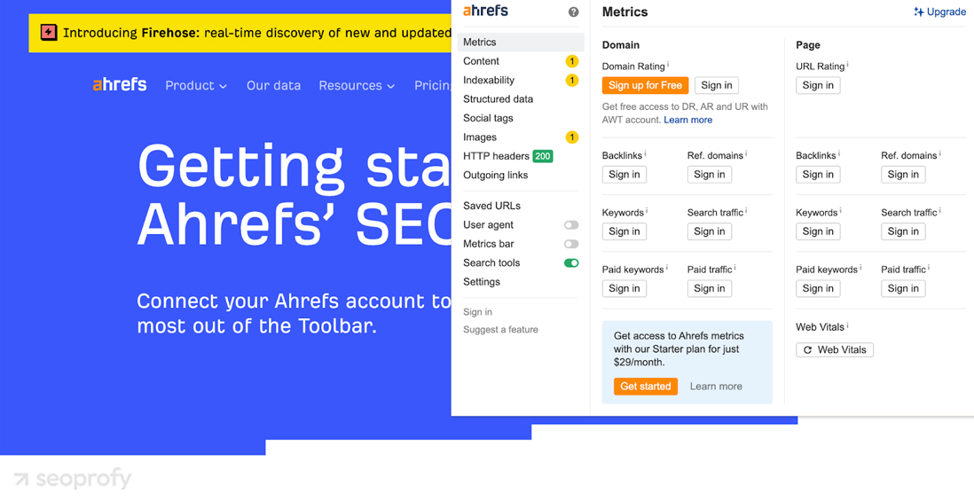 Ahrefs SEO Toolbar