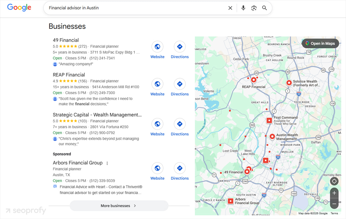Financial Services Local SEO