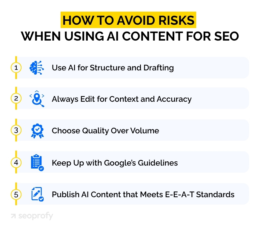 How to Avoid Risks When Using AI Content for SEO