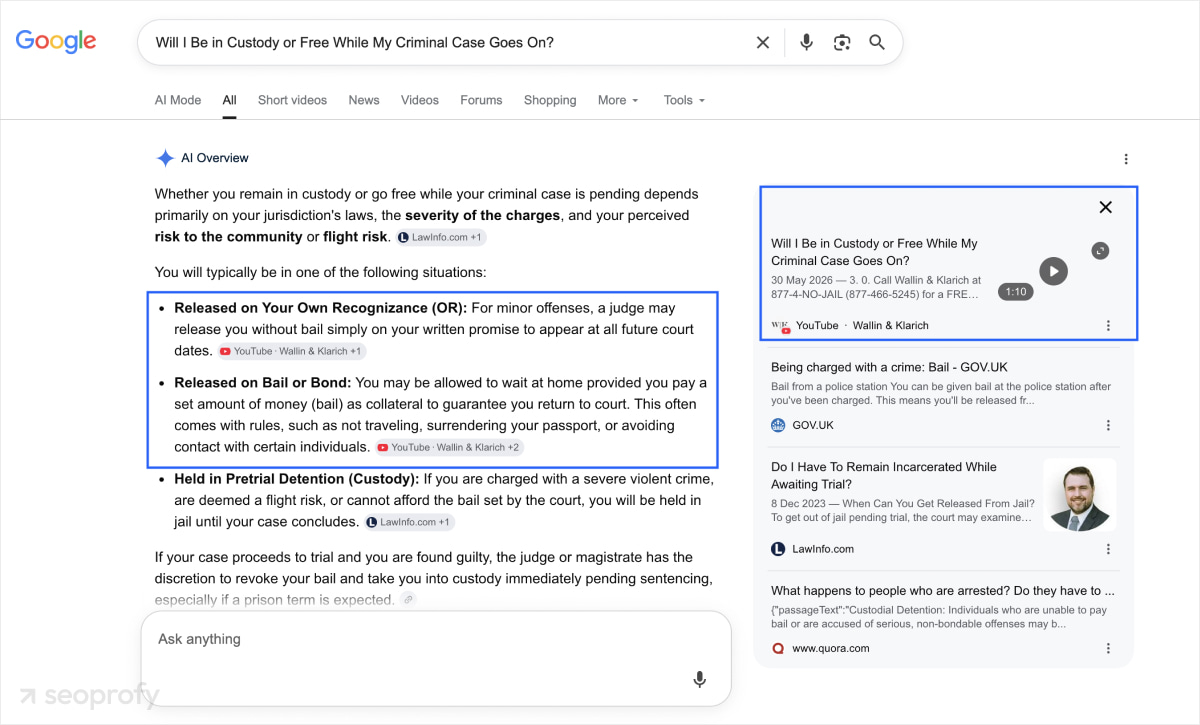 Videos can Appear as Video Results Next to AI Overviews