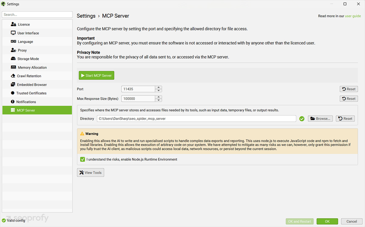 Screaming Frog MCP Integration